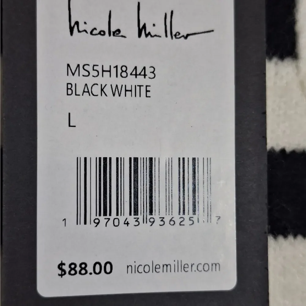 Nicole Miller Abstract Embroidered Sweater in Black and White